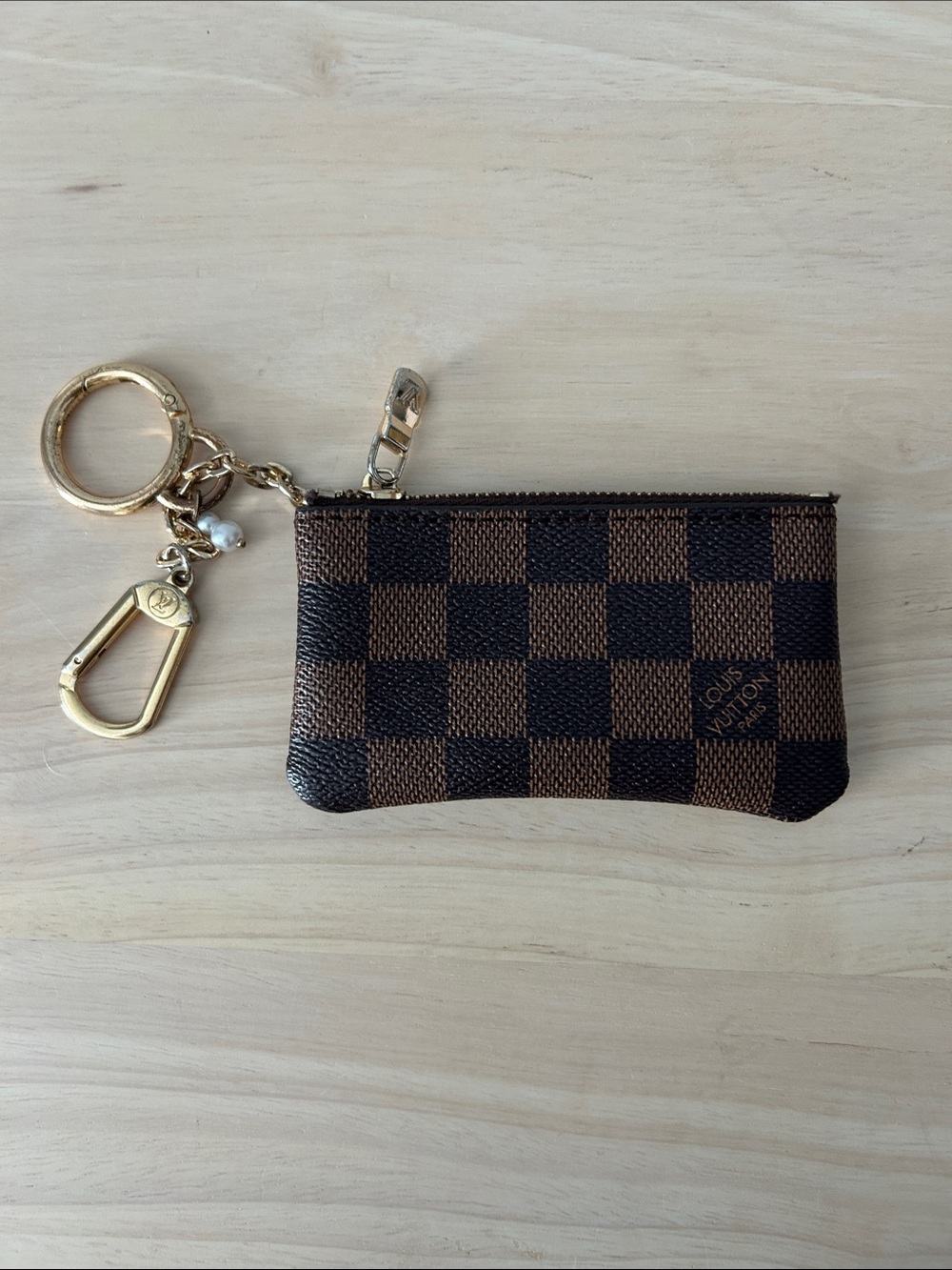Louis Vuitton Damier Ebene Key & Card Holder in Brown and Black